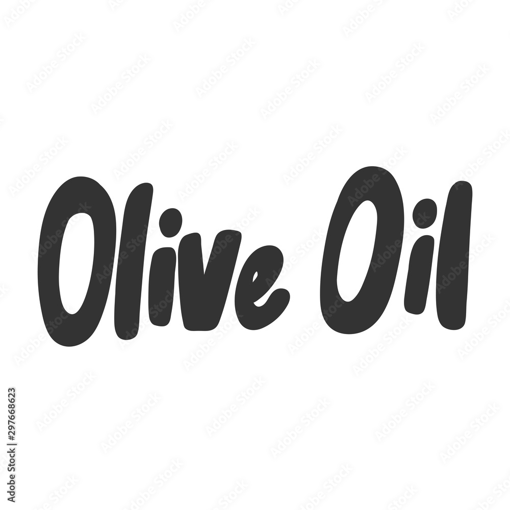 Olive oil. Sticker for social media content. Vector hand drawn illustration design. 
