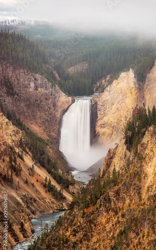 Waterfall in Yellowstone Canyon
