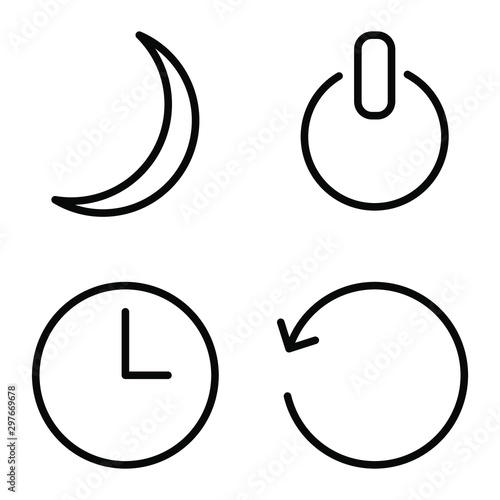 set icon of shut down button or symbol, included as sleep, restart, hibernate and shutdown line button.