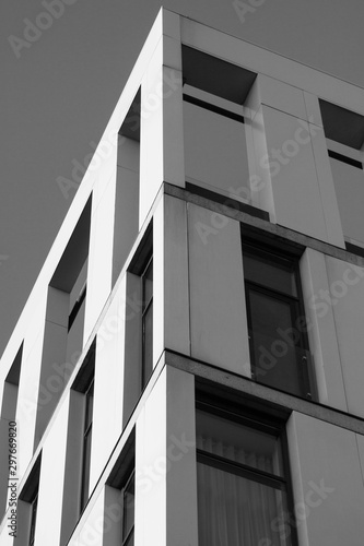 The facade of the house. Windows