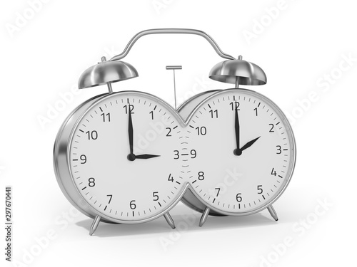 Daylight saving time dual alarm clock in the fall