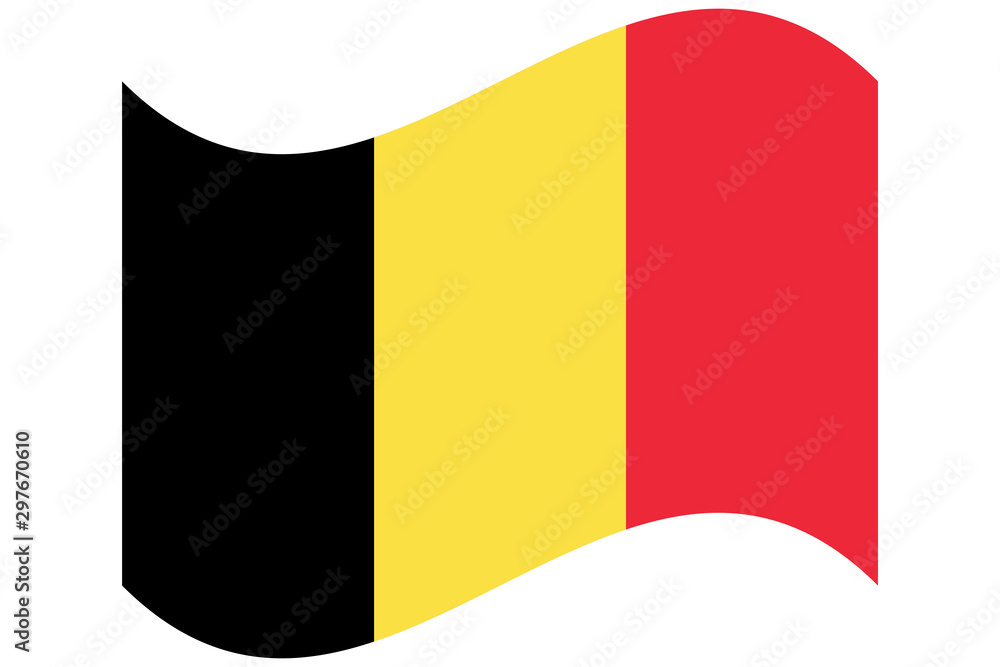 Fototapeta premium Wave Flag of Belgium vector