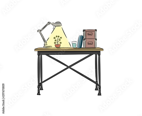 desk, study, hobby, color