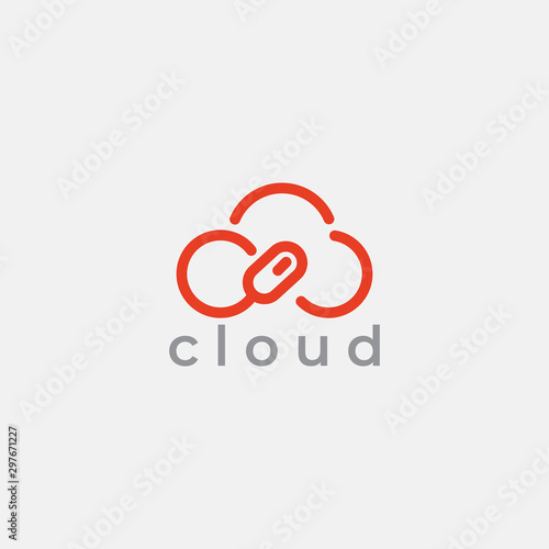 Cloud Logo template. Grow. Arrow. growth bar. Business and Consulting.