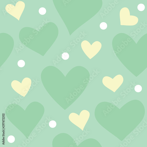 Spring vector seamless pattern with love hearts