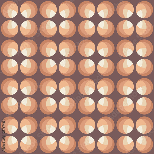 Abstract rounded repeated shapes. Vector seamless pattern.