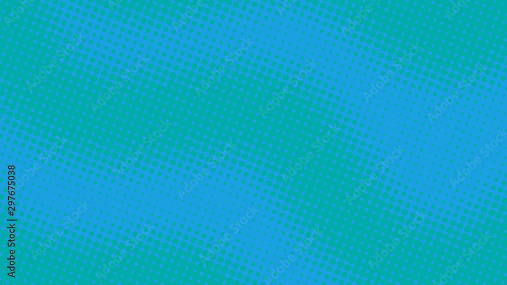 Blue and turquoise pop art background with halftone dots in comic style Blue and turquoise pop art background with halftone dots in comic style