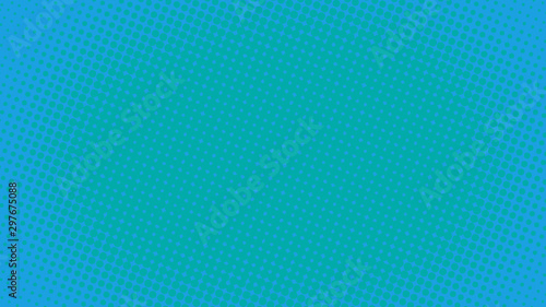 Blue and turquoise  pop art background with halftone in retro comic style, vector illustration eps10