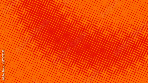 Red and orange  pop art background with halftone in retro comic style  vector illustration eps10