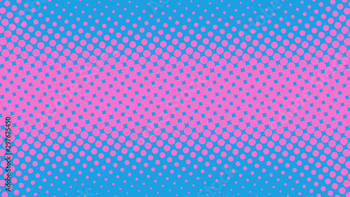 Abstract pink and blue pop art background with halftone dots in retro comic style, vector illustration eps10