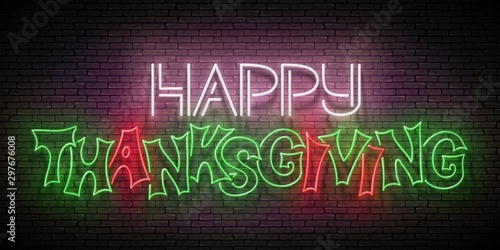 Glow Greeting Card with Happy Thanksgiving Inscription