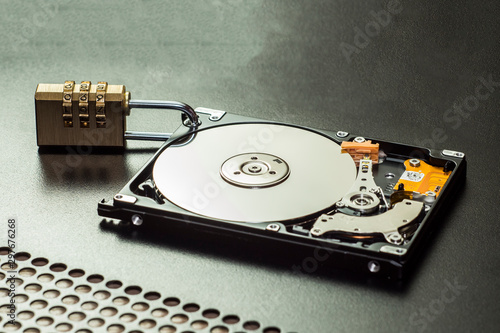 Plakat locked with code lock hard disk drive