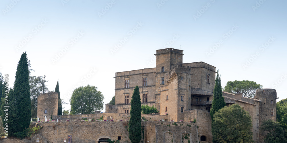 Castle of hill top village of Lourmarin in the Luberon Provence Castle of hill top village of Lourmarin in the Luberon Provence