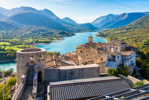 Panoramic view in Barrea, province of L'Aquila in the Abruzzo region of Italy. photo