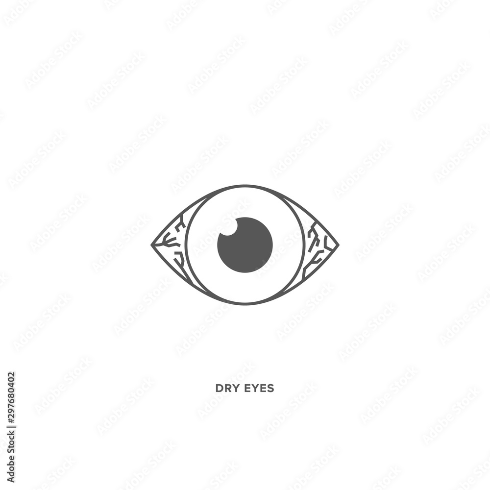 Dry Eye, Irritation, and Redness Vector Icon. Dry Eye, Irritation, and Redness Vector Icon.