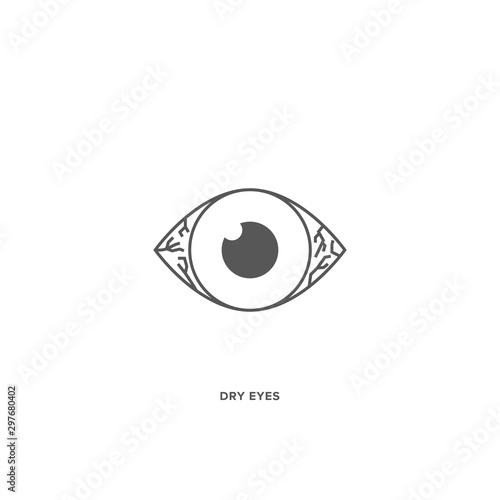 Dry Eye, Irritation, and Redness Vector Icon.