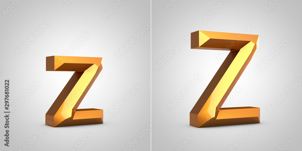 Gold 3d letter Z isolated on white background. Gold 3d letter Z isolated on white background.