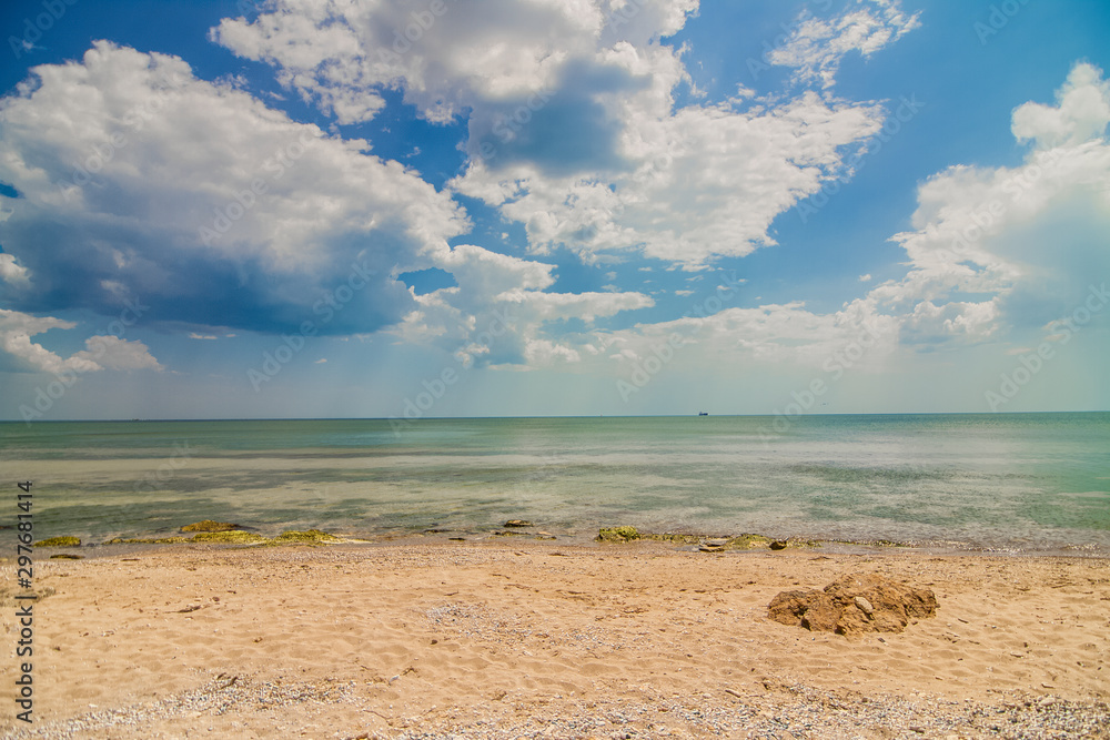 Clean and untouched coast with beautiful clouds. Clean and untouched coast with beautiful clouds.