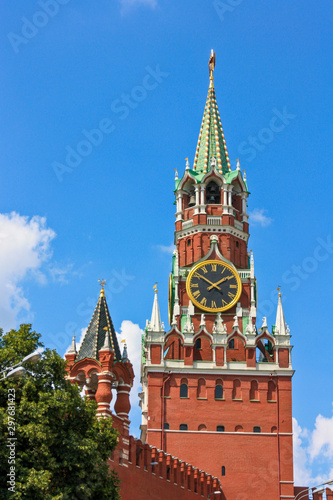 spasskaya and tsarskaya towers of moscow kremlin photo