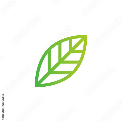 Abstract Leaf Logo design vector template linear style. Stock Vector illustration isolated on white background.