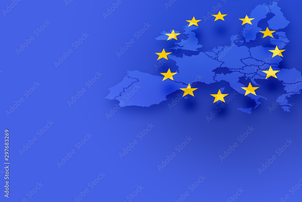 Poznaj wymowę Outline map of European Union member states on the flag