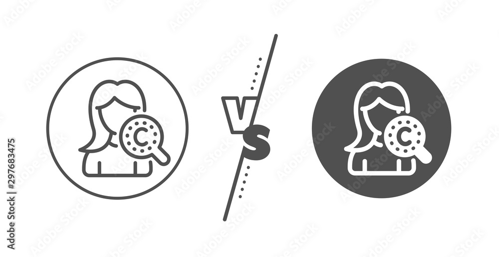 Cream care sign. Versus concept. Collagen skin line icon. Cosmetic lotion symbol. Line vs classic collagen skin icon. Vector Cream care sign. Versus concept. Collagen skin line icon. Cosmetic lotion symbol. Line vs classic collagen skin icon. Vector