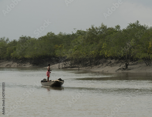 Canvas Print Sundarban, West Bengal / India - September, 2017 Landscape and lifestyle of Trib