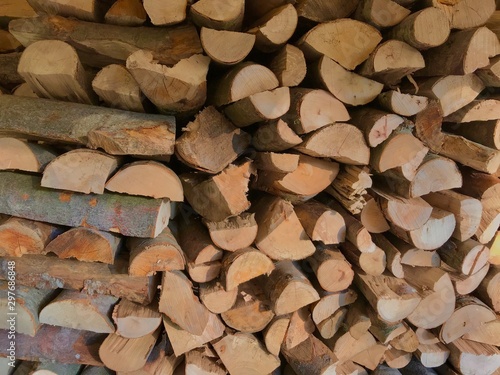 stack of firewood for winter, northern Italy  photo