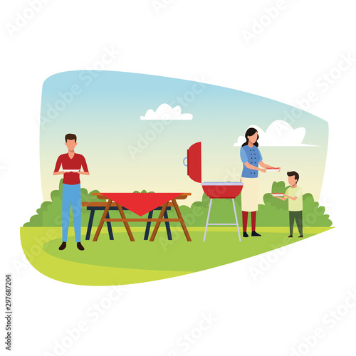 bbq and picnic outdoor, colorful design