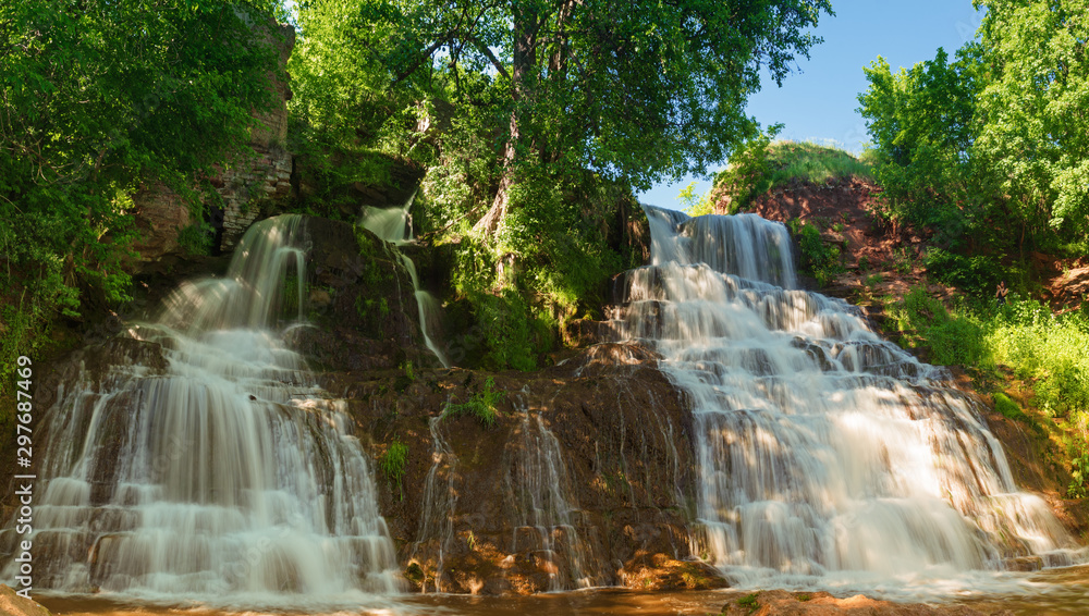 High mountain waterfall