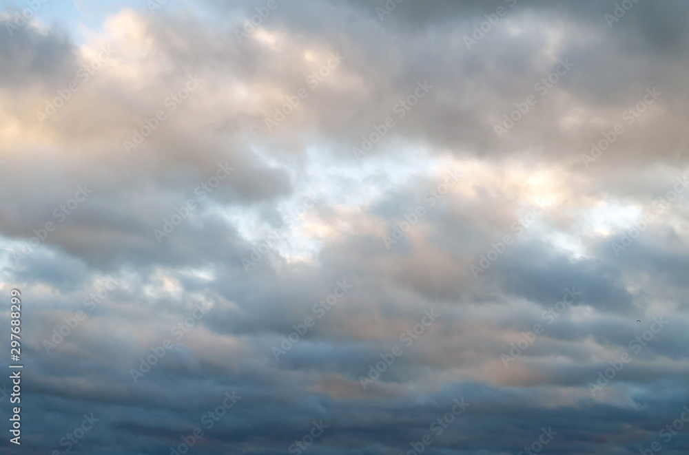 Partial clouds. Sunset