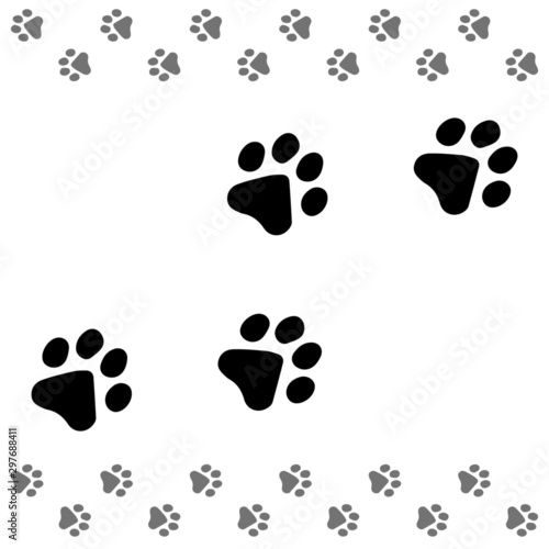 Black and white dog paw right and left