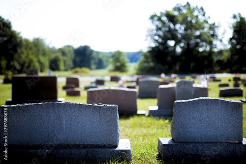 Photo Closeup of gravestones