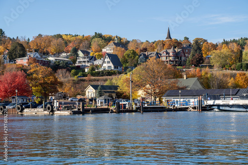Cityscape view of Bayfield Wisconsin, as seen from the shores of Lake Superior photo
