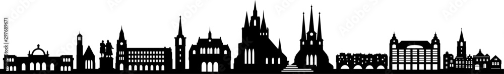 Erfurt City Cityscape Skyline Vector Erfurt City Cityscape Skyline Vector