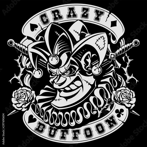 crazy buffoon vector illustration