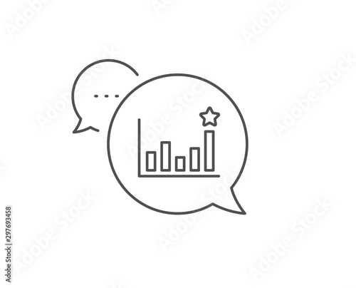 Efficacy line icon. Chat bubble design. Business chart sign. Analysis graph symbol. Outline concept. Thin line efficacy icon. Vector