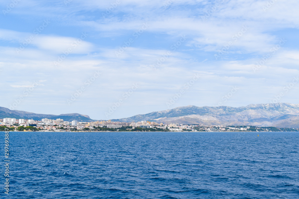 Beautiful cityscape view of Split, Croatia from ferry