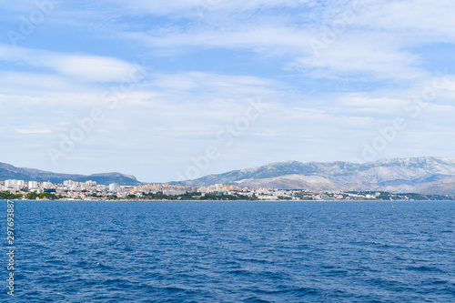 Beautiful cityscape view of Split, Croatia from ferry