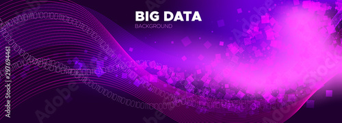 Digital Particles. Pink Big Data Stream. Glow 