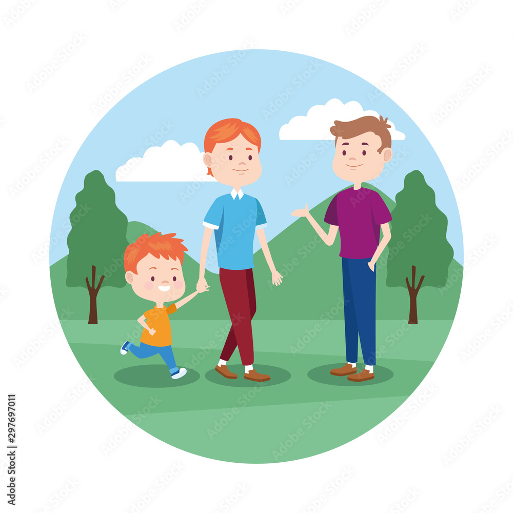 family with their son in the park