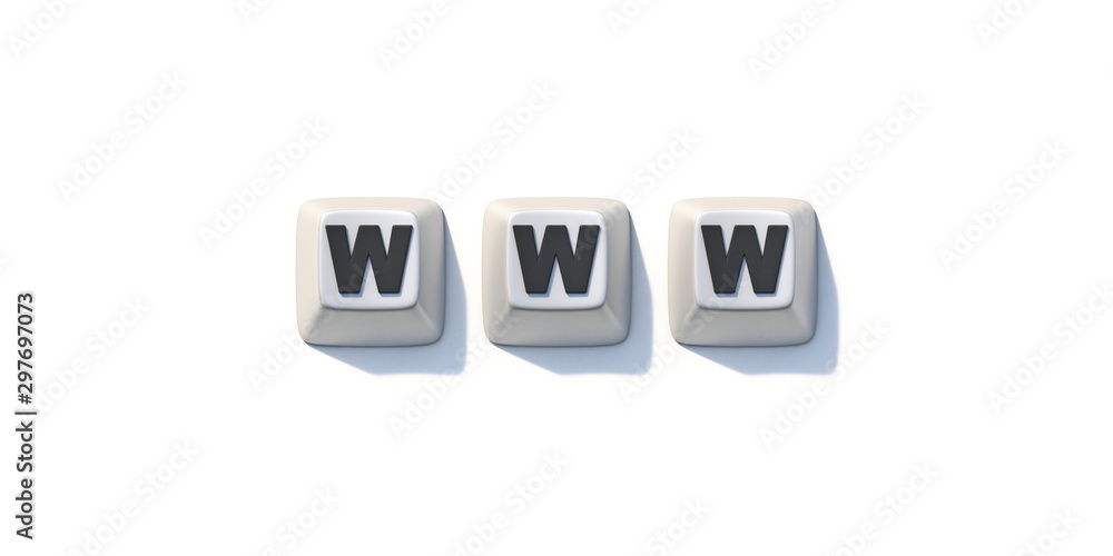 Word WWW made of white computer keys 3D Word WWW made of white computer keys 3D