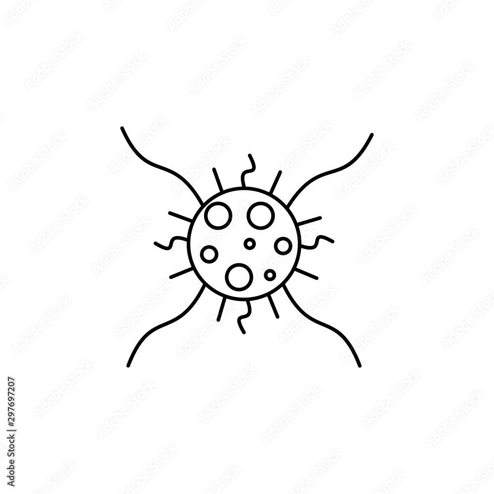 Obraz premium bacteria, virus, science line icon on white background