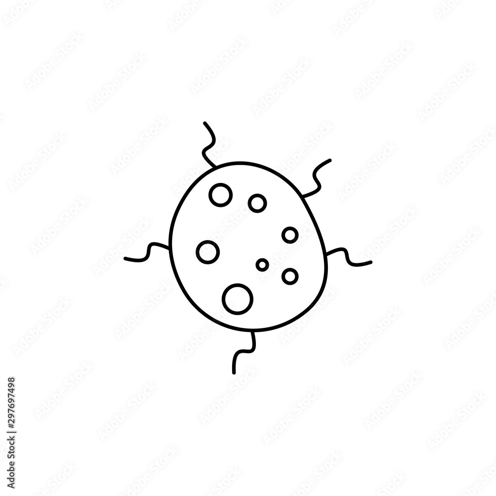 virus, biology, bacteria line icon on white background virus, biology, bacteria line icon on white background