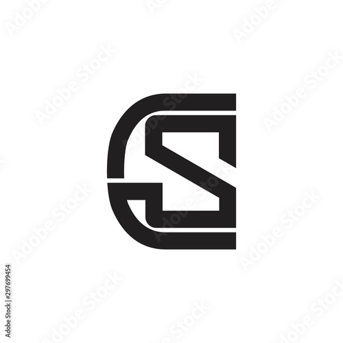 letter cs symbol geometric line logo vector