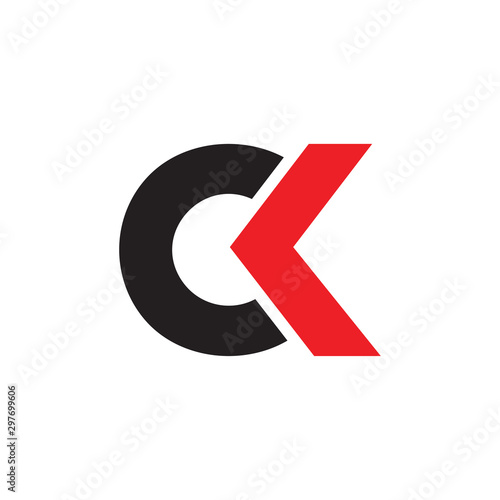 letter ck simple circle geometric logo vector