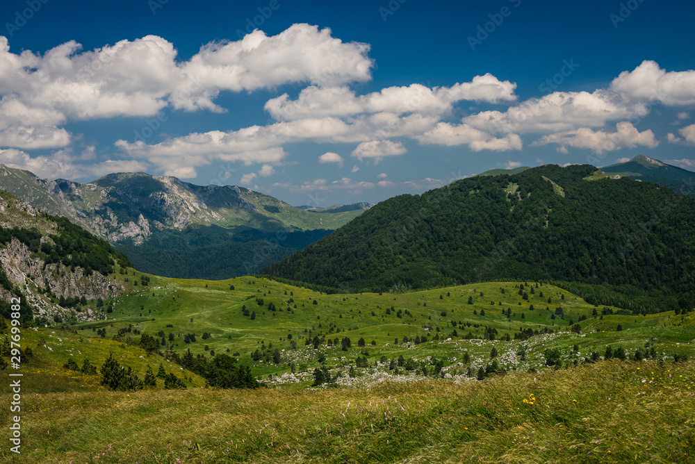 Mountain view in Bosnia and clouds 