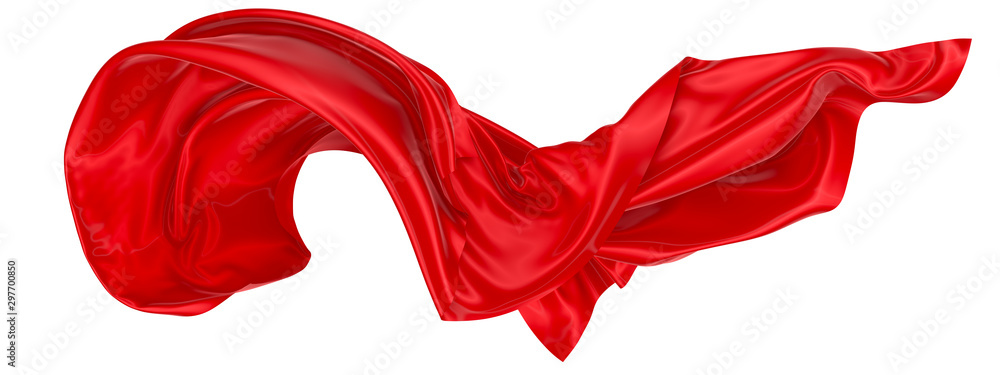 Fototapeta premium Abstract background of red wavy silk or satin. 3d rendering image.