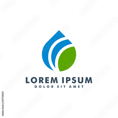leaf water drop logo vector icon logotype