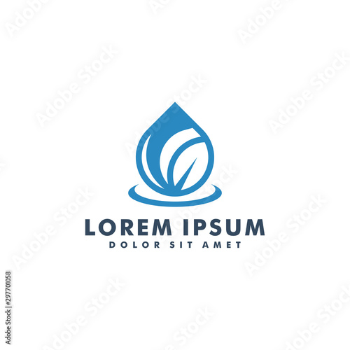 leaf water drop logo vector icon logotype
